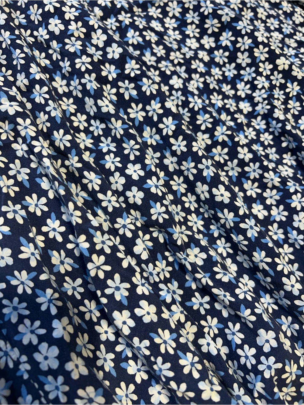 Navy Blue Floral Cami Sundress with Spaghetti Straps - Picture 3 of 5
